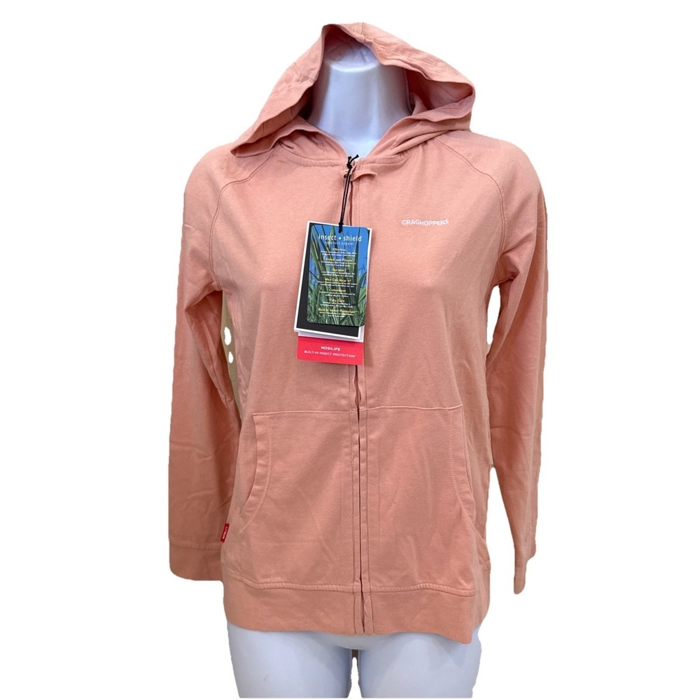 NWT Craghoppers‎ Insect shield Pink Sz XL NosiLife Full Zip Hoodie Hooded Jacket
